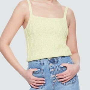 NWT DEX LIME SPARKLE KNIT CAMISOLE TRENDY BOUTIQUE BRAND BEACHY VACATION TANK